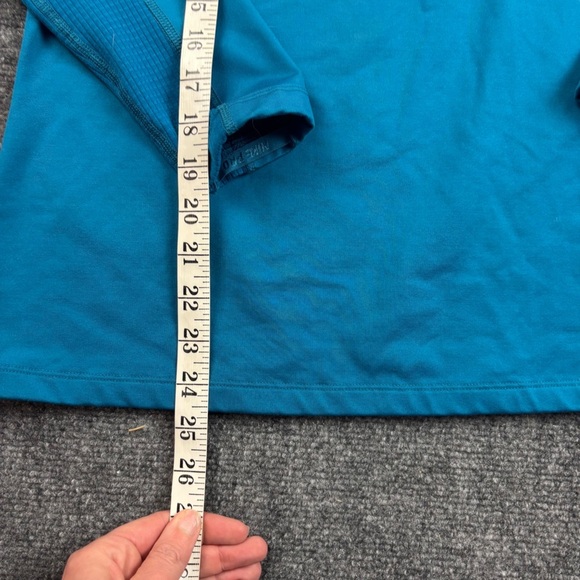 NIKE PRO Women’s Blue Dri-Fit 1/4 Zip Long Sleeve Fleece lined Pullover Large - Picture 8 of 8